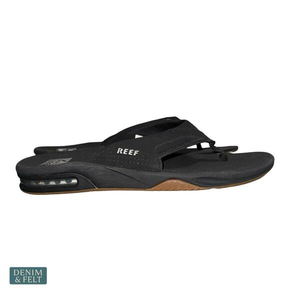 NEW Reef Fanning Black Flip Flop Sandals Bottle Opener Comfort Beach Sandals main image 4